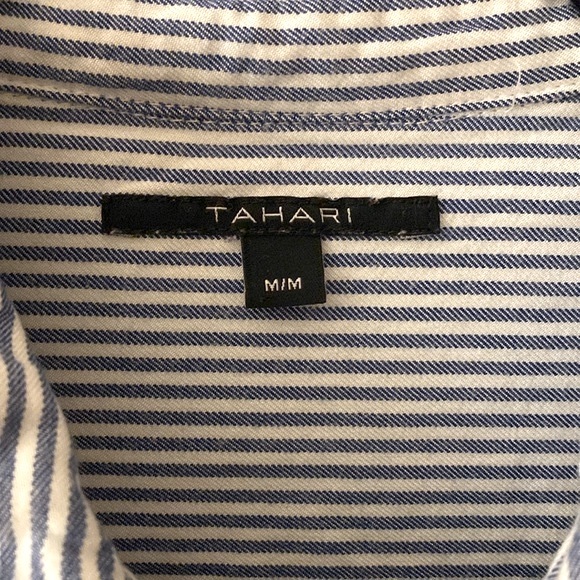 TAHARI Pinstripe Striped Shirt - Picture 2 of 6
